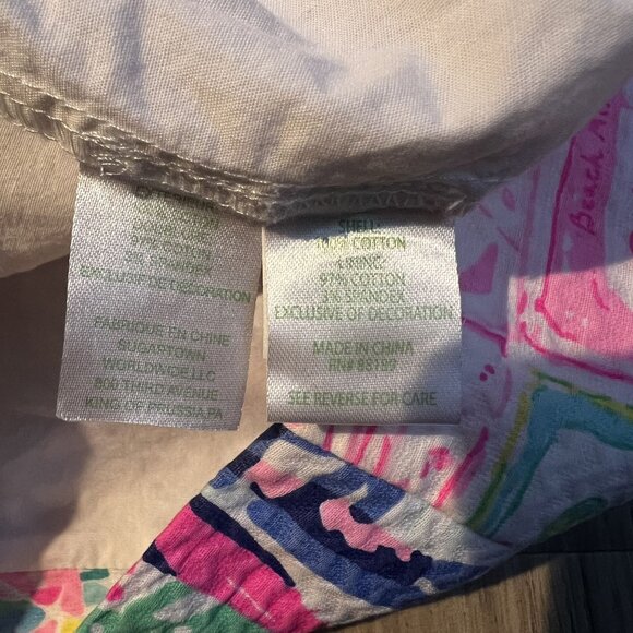 Lilly Pulitzer Patchwork Print Cotton Skirt 2 front pockets back zipper size 2 - Picture 5 of 8